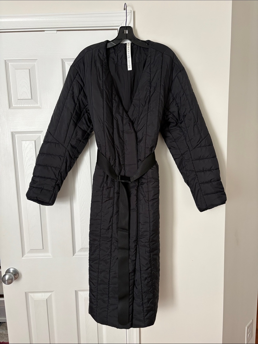 NWOT lululemon Black Quilted Long Puffer Coat with Belt